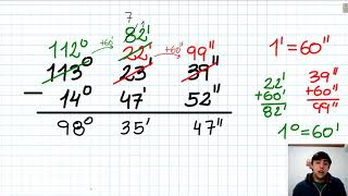 Resta en el sistema sexagesimal