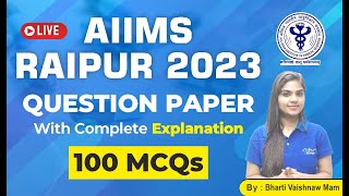 AIIMS RAIPUR PHARMACIST- 2023 PREVIOUS YEAR QUESTIONS DISCUSSION | COMPLETE EXPLANATIONS✍️CLASS- 06