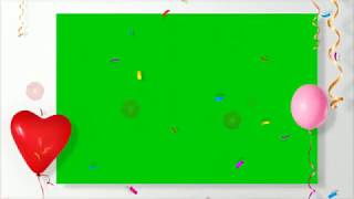 Green screen birthday animation frames for video editing/no copyright