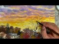 How to painting sunset with watercolor#Sun’s art studio