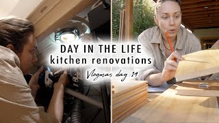 DAY IN THE LIFE: kitchen renovations, cabinet doors & installing new sink | Vlogmas Day 14