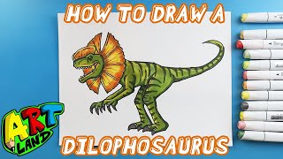 How to Draw DILOPHOSAURUS from JURASSIC WORLD DOMINION