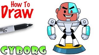 How to Draw Cyborg | Teeny Titans
