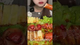 Delicious Mukbang Feast | Colorful Mochi \u0026 Juicy Chicken Snacks #mukbang #asmr