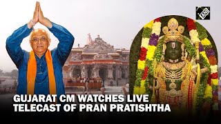 Gujarat CM watches live telecast of ‘Pran Pratishtha’ ceremony in Ahmedabad