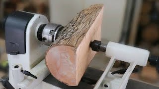 Woodturning Half a Log into Half a Bowl