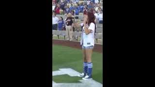 Nicoletta National Anthem at Dodger Stadium 6/4/14