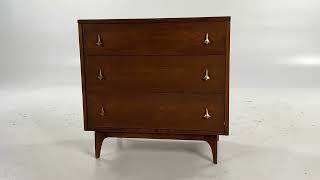 Broyhill Brasilia Mid Century Walnut Dresser Chest of Drawers