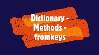 PYTHON - Dictionary - Methods - fromkeys #PythonTips #viral ##viralvideo #dictionaryinpython