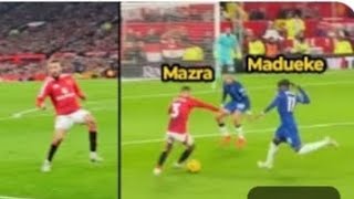 Mazraoui Crazy skills Toying Noni Madueke during last night game against Chelsea