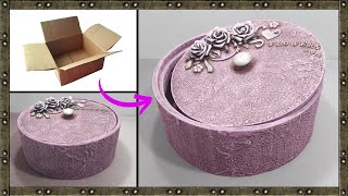 DIY | How to make FLORAL BOX | Floral style round box