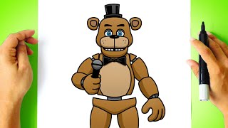 How to DRAW FREDDY FAZBEAR - Five Nights at Freddy's - [ How to DRAW FNAF Characters ] step by step