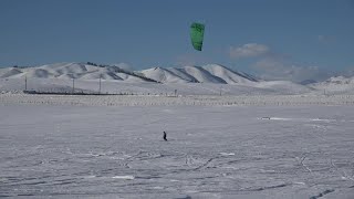 Snow kiting combines wind, kites and skiing on the Camas Prairie