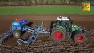 Sommergerste drillen/säen - Fendt 724 mit 6 m LEMKEN Solitair 9 Sämaschine - Bioanbau