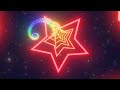 moving forward slowly in spiral neon glowing star shape tunnel lights 4k vj loop moving background