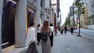 【4K】Walking Tokyo's wealthy shopping district | Ginza (銀座)