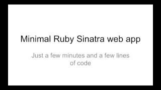 Minimal Sinatra Ruby web app tutorial