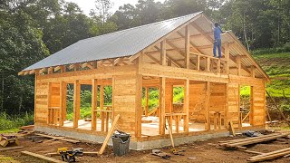 110 Días Construyendo una Cabaña de Madera en el Bosque Solo | de Principio a Fin por @MasterBanguna