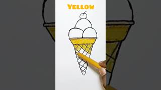 #shorts | Ice cream cone🍦 drawing | How to draw a cone ice cream step by step