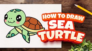 How to Draw a Sea Turtle Step by Step for Kids | Easy and Fun Drawing Tutorial