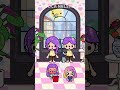 Rainbow Hair Girl Adopted By Purple Hair Family! Part 2 | #tocaboca #shorts