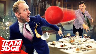We played Dodgeball in a 5 Star Restaurant! *things got messy😂*