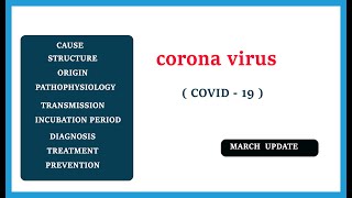 corona virus  | covid -19 | cause , structure , pathophysiology , symptoms , treatment , prevention