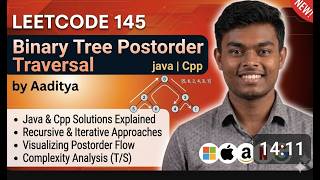Leetcode: 145 Binary Tree Postorder Traversal | Java | Cpp