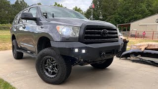 Yikatoo Tundra Bumper install on 2012 Sequoia. offroad. Overland SKU：ET-356A+ET-356B