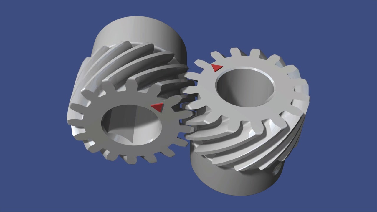 Perpendicular Helical Gear System - 3D Model Animation - YouTube