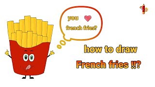 How To Draw  Funny and Cute French 🥔 + Fries 🔥=🍟