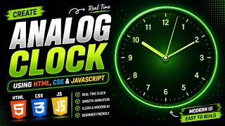 Create Analog Clock using HTML CSS & JavaScript 🕒✨
