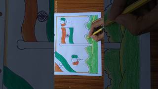 How to make india flag drawing #independenceday #youtubeshorts #shorts #15august