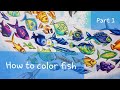 How to color FISH part 1 - LOST OCEAN - Johanna BASFORD