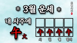 [3월운세] 내 사주에 오(午)가 있으면, 기묘월에는?