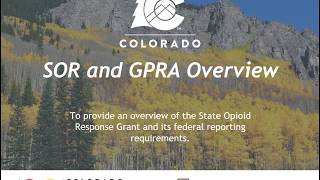 SOR and GPRA Overview