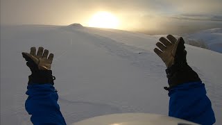 Snowdon - Llanberis path on a snowboard!