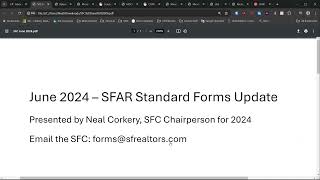 SFAR June 2024 Standard Forms Update