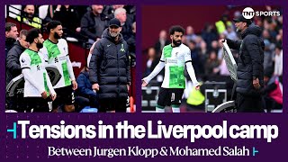 HEATED exchange between Mohamed Salah and Jürgen Klopp 👀 | West Ham 2-2 Liverpoo
