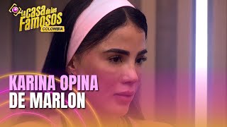 Karina asegura que le gusta la mirada de Marlon | La casa de los famosos Colombia