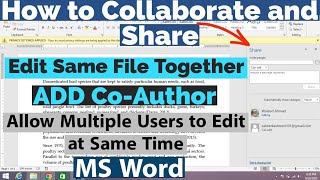 How to Collaborate Documents With Others in MS Word | How to Share a Word Document | Edit Same File