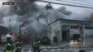 Fire Burns Medical Supply Company In Queens