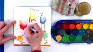 Fun and Easy Watercolor Birds