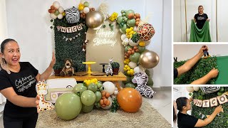 Como hacer un Arco de Globos🦁Decoración Safari🦓🌿PASO A PASO🐾