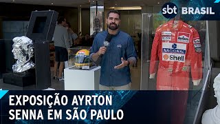 Exposição com artigos do Ayrton Senna abre em SP | SBT Brasil (23/03/2024)