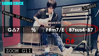 ZOOM G11 Guitar sound check with Drum machine & Looper.