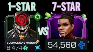 MCOC | SUMMONED SYMBIOTE 1-STAR VS SHURI 7-STAR| Marvel | Kabam| contest of champions |