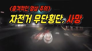 1910회. (충격영상 주의, 투표) 제한속도 70km/h인 왕복 5차로 도로, 빨간불에 무단횡단 자전거 사망사고, 여러분이 배심원이라면 어떻게 평결하시겠습니까?