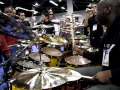 NAMM 2010: Drummer Eddie Heyward performs at the Soultone Cymbals booth