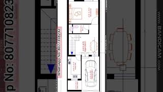 15 X 45 house plan with car parking